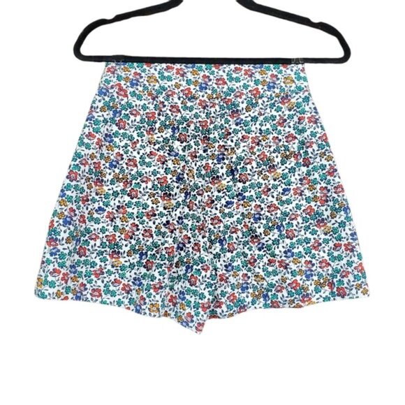 J.Crew Factory Womens White Multicolor Floral Print Tie Waist Shorts Size 00 - Picture 2 of 4
